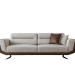 Orion Walnut Three-Seater Sofa